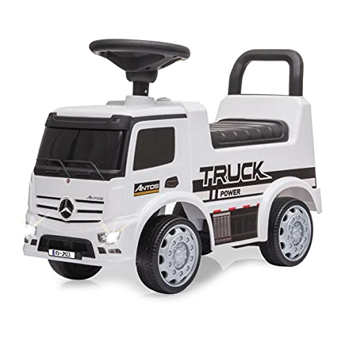Offerta a tempo: Jamara 460657 - Push-Car Mercedes-Benz Antos Bianco – Protezione Antiribaltamento, Luci LED, Spazio sotto il Sedile, Sirena, Clacson - 0.00% da 75.54 € a 75.54 €