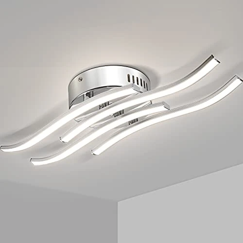Offre limitée : Plafonnier LED Moderne, Lustre LED Plafonnier Design Moderne, 20W Luminaire Plafonnier avec 4 Lumières Courbes Elégants Lumière Blanche Neutre 4000K pour Salon Chambre Cuisine Couloir de 28.99 EUR à 20.72 EUR (remise 29%)