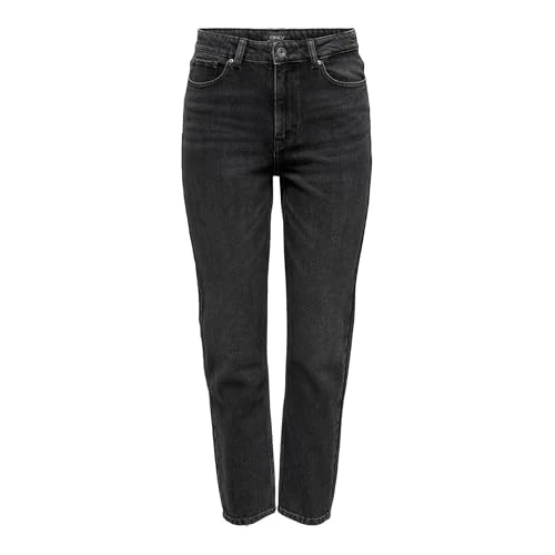 Only ONLEMILY Life HW STR Ank DNM NAS997 Noos, Jeans da Donna, Black Denim, 32 / "32