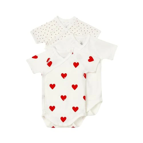 Petit Bateau Body de Manga Corta para Recién Nacido (Pack de 3) Unisex bebé