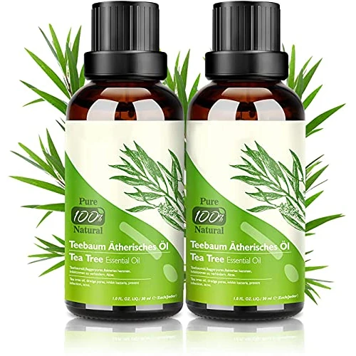 Olejek z drzewa herbacianego, 100% czysty, naturalny, 2 x 30 ml, olejek z drzewa herbacianego, olejek do twarzy, ciała, przeciw trądzikowi, przeciwtrądzikowi, leczeniu zanieczyszczonej skóry, łupieżu,