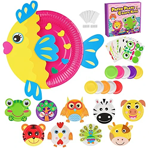 Limited-time offer: Arts and Crafts for Kids, Educational Toddler Toys for 3-6 Year olds Girls, Gifts for 3-6 Year olds Girls Birthday Presents, Craft Kits Plane Activities for Kids DIY Animal Paper Plate Painting from 10.99 GBP to 9.99 GBP (save 9%)