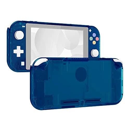 Offerta a tempo: eXtremeRate Cover Scocca Custodia Pulsanti Tasti ABXY DIY Ricambio per Nintendo Switch Lite con Protezione Schermo Pellicola Vetro Temperato(NON Include Console)-Trasparente Blu - 0.00% da 29.03 € a 29.03 €
