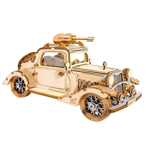 Rolife 3D Puzzel, Model Kits voor volwassenen om te bouwen, Cadeau voor Mannen Kids TG504 Vintage Auto
