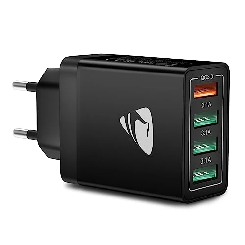 Offre limitée : Chargeur USB Multiple, 40W Prise USB 4 Ports Bloc Chargeur Rapide Samsung QC3.0 Chargeur Secteur USB Adaptateur pour iPhone 16 15 14 13 12 8 XR Samsung S24 Ultra S23 S22 S21 iPad Xiaomi Huawei Google de 11.99 € à 11.99 € (0.0% de remise)