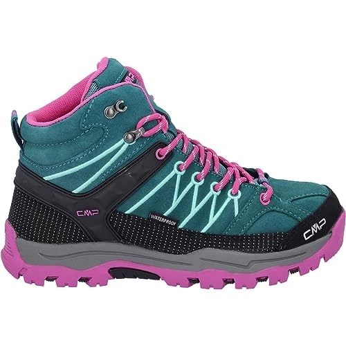 CMP Kids Rigel Mid Trekking Shoes Wp, Scarpe da trekking Unisex - Bambini e ragazzi, Lake Pink Fluo 26EL, 30 EU