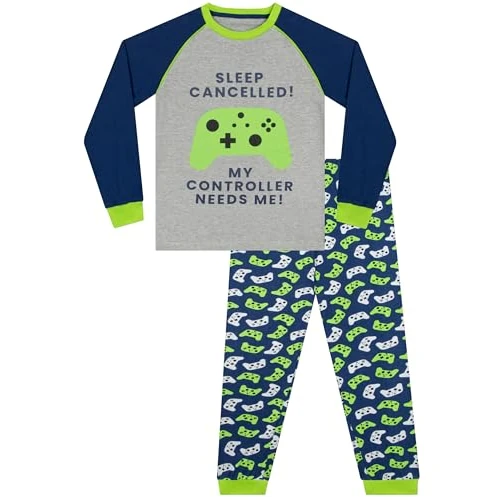 Offerta a tempo: Harry Bear Pigiama Bambino da Gioco Set Pigiami Ragazzo | Pigiama da Gamer | Grigio 11-12 Anni - 50% da 23.99 € a 11.99 €