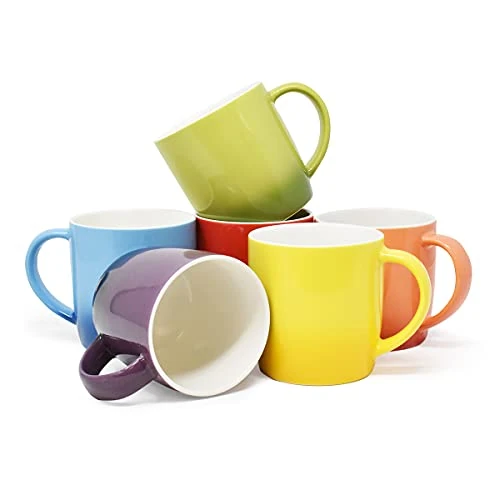 Offerta a tempo: joeji's Kitchen Set di 6 tazze da caffè colorate in gres 350ml per conservare caffè tè cioccolato e altre bevande calde o refrigerate più a lungo - 20% da 34.95 € a 27.96 €
