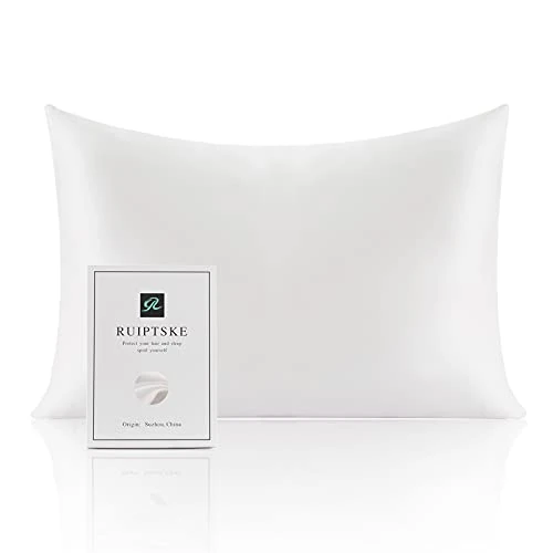 Limited offer: Natural Silk Federa, ipoallergenico, 22momme, 100% Seta, 600 Filati, con a Scomparsa Cerniera (White, 40x40cm) from 28.99 EUR to 22.22 EUR (save 23%)