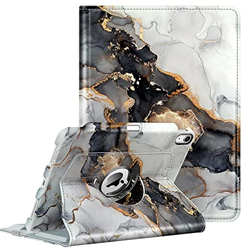 FINTIE Rotating Case for iPad Air 11 inch (2025/2024) M3/M2, iPad Air 5th/4th Generation (2022/2020) - [360 Rotating] Adjustable Stand Cover with Pencil Holder, Cloudy Marble