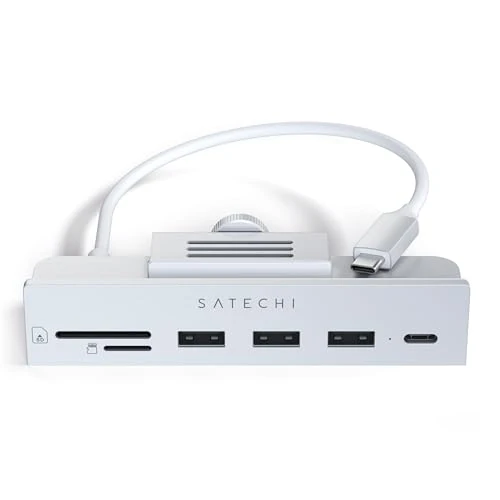 Zeitlich begrenztes Angebot: SATECHI USB-C Klemm Hub, für iMac M4, USB-C Daten, 3X USB-A 3.0, Micro-/SD Kartenleser, für iMac M4 2024, Studio Display – Silber (Nicht für iMac 2020) von 59.99 € auf 43.19 € (28% Rabatt)
