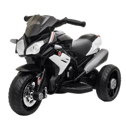 Offerta a tempo: HOMCOM Moto Elettrica per Bambini 37-60 Mesi 6V con Pedale, Fari, Nero | Motorino Elettrico per Bambini, Musica e Clacson, 3 km/h Mini Moto, Max 25kg - 12% da 79.95 € a 70.34 €