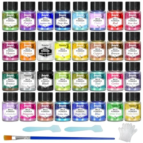 Offerta a tempo: Roizefar Polvere di Mica, 32 Colori x 5g Pigmento di Resina Epossidica - 22% da 22.49 € a 17.49 €