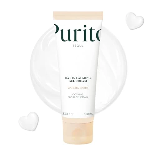 PURITO| Crema calmante en gel de avena, 100 ml/3,38 onzas líquidas, vegana, crema facial, crema hidratante para el rostro, ingredientes naturales