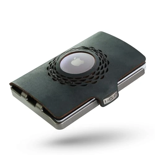 Zeitlich begrenztes Angebot: I-CLIP Original für Apple AirTag mit Geldklammer - Portemonnaie - Slim Wallet - Geldbörse kompatibel für Apple AirTag - Herren - Schwarz mit silbernem Rahmen von 45.00 € auf 45.00 € (0.00% Rabatt)