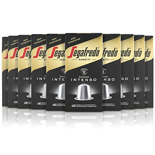 Offerta a tempo: Segafredo Zanetti 100 Capsule in Alluminio compatibili con Nespresso di Caffè Intenso Gusto pieno e persistente (10 Astucci da 10 Capsule) - Adatte per Macchine Nespresso Original - 15% da 28.90 € a 24.57 €