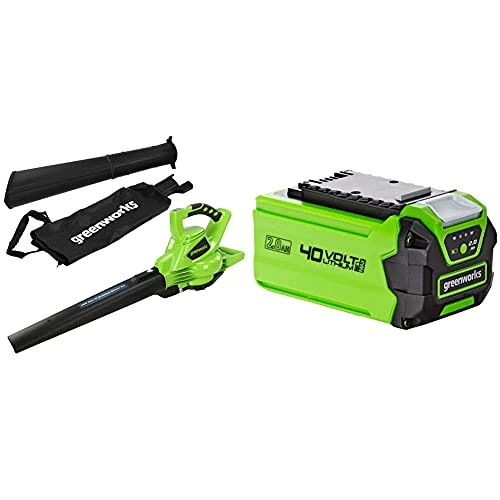 Offerta a tempo: Greenworks GD40BV Aspiratore Soffiatore a Batteria per Foglie — 37% da 254,98 € a 159,97 €