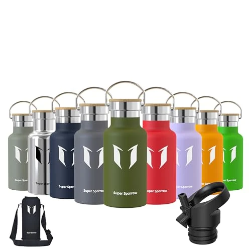 Offerta a tempo: Super Sparrow Borraccia Bambini, Bottiglia Termica Senza Perdite - 350ml, Senza BPA Borracce, per Scuola, Sport, Campeggio, Yoga, Palestra, Ciclismo - 30.32% da 22.59 € a 15.74 €