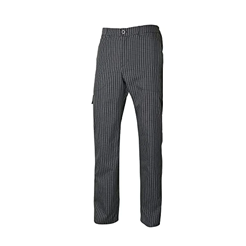 VELILLA 403008 Pantalon de Cuisine à Carreaux Multipoches Noir à Carreaux Taille XXL