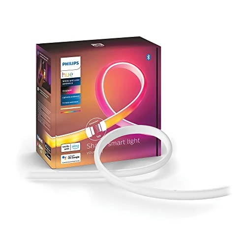 Philips Hue New Gradient Light Strip 1m Extension. for Syncing with Entertainment, Media and Music. with Bluetooth. Works with Alexa, Google Assistant and Apple Homekit.