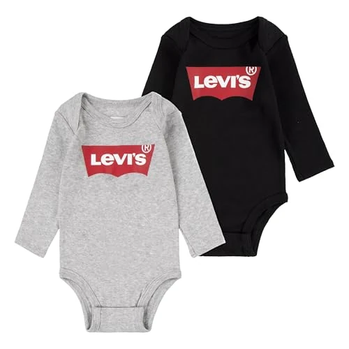 Offerta a tempo: Levi's LHN LS 2PK BATWING BODYSUIT SE, SET IN SCATOLA Unisex - Bimbi 0-24, Grigio (Grey/Heather), 0-6 mesi - 0.00% da 21.47 € a 21.47 €