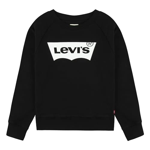 Levi's Kids Batwing Crewneck Sweatshirt Girls, Black, 10 Years