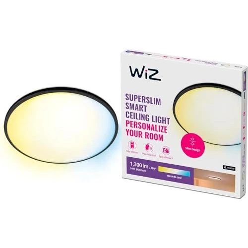 Limited-time offer: WiZ Superslim Tunable White Ceiling Light [16W - Black] WiFi Connected LED Lighting for Livingroom, Bedroom, and Home. from 51.49 GBP to 51.49 GBP (save 0%)