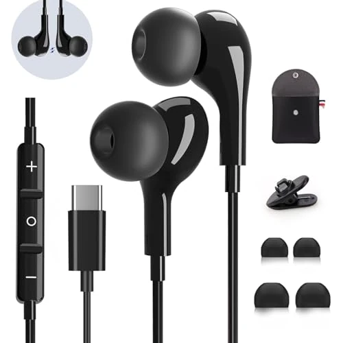 Oferta limitada: Auriculares USB C con Cable Tipo C para Samsung Galaxy S25 S24 S23 Ultra S22 A55 A35 A54 A53 5G In-Ear Auriculares Tipo C con Micrófono Control del Volumen,para iPhone 15 16 Pixel 8 7 Xiaomi 14 15 de 15.99 EUR a 15.99 EUR (ahorro 0%)