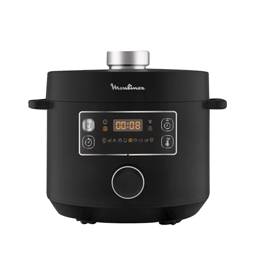 Moulinex Epic Turbo Kitchen, Electric Pressure Cooker, 1090 W, 10 Automatic Programs Steamer, Easy to Use, Metal/Black, CE754810