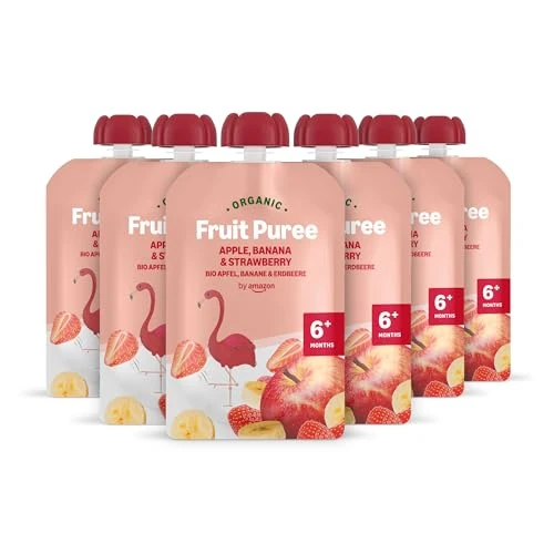 Zeitlich begrenztes Angebot: by Amazon Bio Apfel, Banane & Erdbeere Quetschbeutel - 6 x 90g - Vorher Mama Bear von 4.49 € auf 4.49 € (0.00% Rabatt)