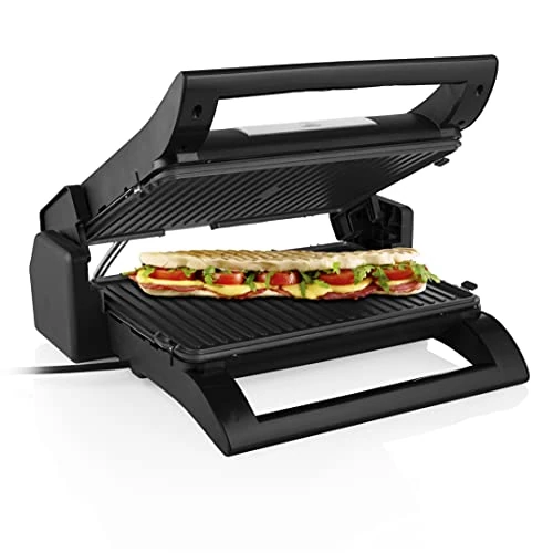 Offerta a tempo: Princess Piastra Elettrica Con Coperchio, 1500 watt, Apertura a 180°, 31.5 x 21.5 cm, Acciaio inossidabile, Nero opaco - 12% da 64.99 € a 56.99 €