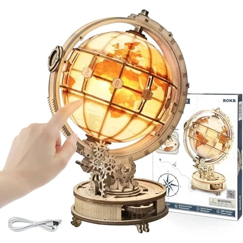 Offerta a tempo: ROKR Puzzle 3D in Legno Globo Luminoso Modellismo da Costruire Adulti Wooden Puzzle, 180 Pezzi, Luminous Globe - 20% da 49.99 € a 39.99 €