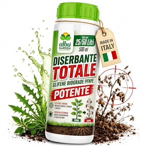 Offerta a tempo: Albagarden - Diserbante Totale POTENTE Glifosate Gliphogan Top Erbicida Per Diserbo Erbacce Ad Azione Disseccante Seccatutto Per Gramigna A Base di Glifosato Glyphosate Libera Vendita - 0.00% da 16.40 € a 16.40 €