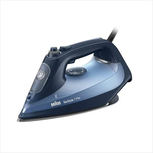 Oferta limitada: Braun Hogar TeXStyle 7 Pro Steam Iron SI 7160 BL - Iron with Freeglide 3D Ironing Sole, Vertical Steam, 3100 Watt, Blue de 77.96 EUR a 74.00 EUR (ahorro 5%)