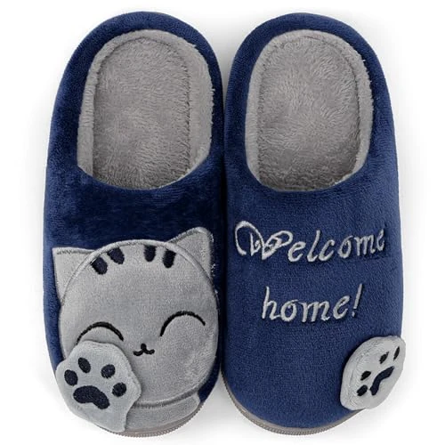Offerta a tempo: ChayChax Carino Cartone Animato Pantofole da Casa Bambini Uomo Donna Inverno Peluche Ciabatte Interne Comode Caldo Scarpe di Cotone Invernale, Blu, 29/30 EU(220) - 0.00% da 19.99 € a 19.99 €