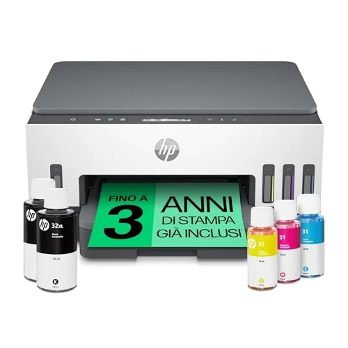 HP Smart Tank 7005 28B54A - Impresora A4 Multifunción con Deposito de Tinta Recargable, Impresión a Color, Escaner, Copiadora, Wi-Fi, HP Smart App, Blanca y Gris Oscuro