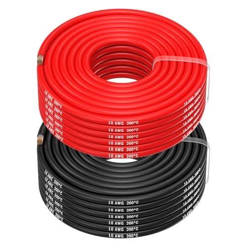Offerta a tempo: MMOBIEL Cavo elettrico a batteria, AWG 10, 6 mm², rosso e nero, 2,5 m, in silicone da 1050 fili nucleari per droni RC, aerei, camion, automobili, cavo morsetto batteria - 0.00% da 23.99 € a 23.99 €