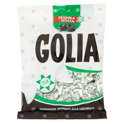 Offerta a tempo: Golia Farfallina, Caramelle Gommose, Gusto Liquirizia, Caramelle Balsamiche, Senza Glutine, Busta da 160g. con Caramelle Monoporzioni, Incartate Singolarmente, da Condividere - 19% da 2.20 € a 1.79 €