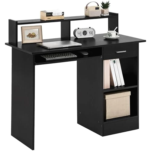 Offerta a tempo: Yaheetech Scrivania per Computer Tavolo per PC Scrivania per Laptop da Ufficio con Cassetto Postazione di Lavoro Scrittoio da Studio Grande Nero - 27% da 89.99 € a 65.59 €