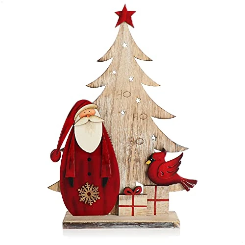 Offre limitee: com-four® Présentoir décoratif pour Noël - Père Noël en Bois laqué - Décoration de Noël Haut de Gamme à Poser (01 pièces - Père Noël 33cm) de 21.99 EUR a 18.69 EUR (economie 15%)