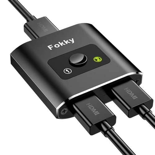 Offerta a tempo: Fokky Switch HDMI sdoppiatore hdmi, Switch Bidirezionale 2 Ingressi 1 Uscita / 1 Ingressi 2 Uscita, Supporta 1080p 3D 4K@30hz HDCP, splitter Per HDTV, PS4, PS5, Blu-Ray Player, DVD, - 8% da 11.99 € a 10.99 €