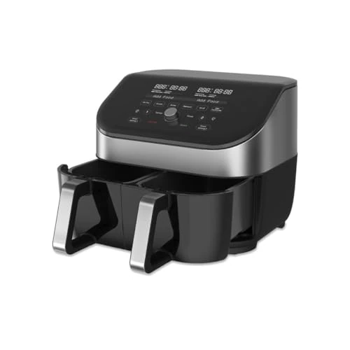 Instant Vortex Plus Doppelkorb mit ClearCook - 7.6L Digitale Heißluftfritteuse, Edelstahl, 8-in-1 Smarte Programme - Fritieren, Backen,Braten, Grillen, Dehydrieren, Aufwärmen, XL Kapazität -1700W
