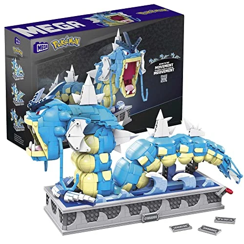 MEGA Pokémon Building Toys for Adults, Motion Gyarados with 2186 Pieces, Moving Mouth and Tail, Gift Idea for Collectors, HGC24