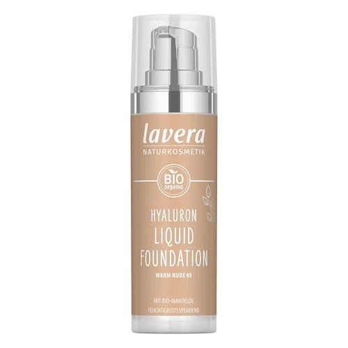 Offerta a tempo: lavera Hyaluron Liquid Foundation - Warm Nude 03 - olio di mandorle - idratazione intensa - copertura media impeccabile - carnagione naturale - cosmetici naturali - vegano - biologico (1 x 30ml) - 11% da 16.25 € a 14.39 €