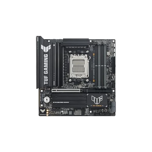 ASUS TUF Gaming B850M-PLUS II Carte mère AMD AM5 (AMD B850, mATX, mémoire DDR5, 1 x PCIe 5.0 M.2, 2 x PCIe 4.0 M.2, Aura Sync)