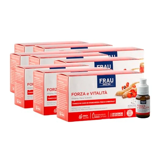 Offerta a tempo: FRAU Forza e Vitalita’, Integratore Energia A Base Di Estratti Vegetali, 9 confezioni X 10 Flaconcini Con Tappo Serbatoio, Integratore Stanchezza Fisica E Mentale, Senza Glutine E Lattosio, Bianco - 31% da 64.18 € a 44.55 €