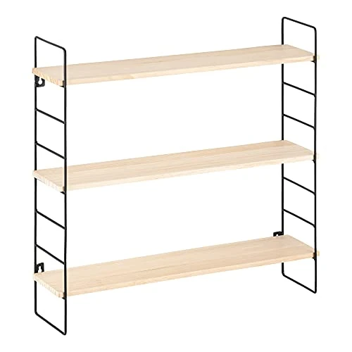 Oferta limitada: Navaris Estantería de Pared de Metal y Madera - Estante Flotante Moderno con 3 repisas para habitación Sala baño - Diseño Moderno 50 x 50 x 12 CM de 10.97 € a 10.97 € (ahorro 0.00%)