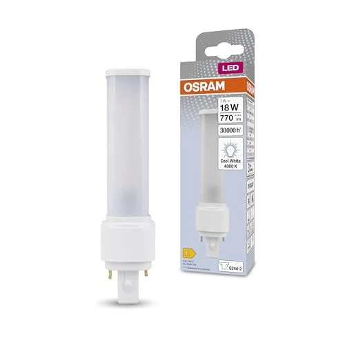 Offre limitée : Osram DULUX D 18 Ampoule LED pour culot G24D-2, 7 watt, 700 lumen, blanc froid (4000K), orientable, en remplacement de l'ampoule Dulux conventionnelle 18W de 10.49 € à 7.60 € (28% de remise)