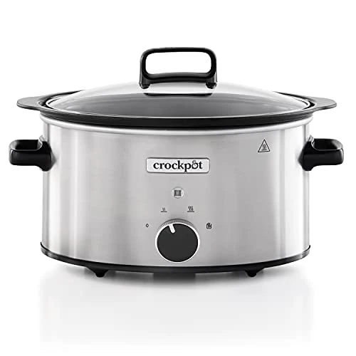 Crockpot CSC085X Soekenpan, 3,5 l (3-4 personen), sterke vuurcontainer voor het aanbraden van vlees en groenten, roestvrij staal