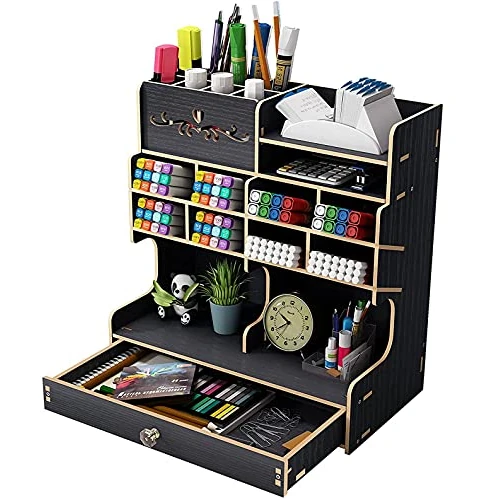 Oferta limitada: Vikmyer Portalápices de Madera, Organizador de Escritorio Papelería Multifuncional Caja de Soporte para Bolígrafos para Oficina en Casa útiles Escolares Estante de Almacenamiento Negro-b18 de 21.99 € a 21.99 € (ahorro 0.00%)